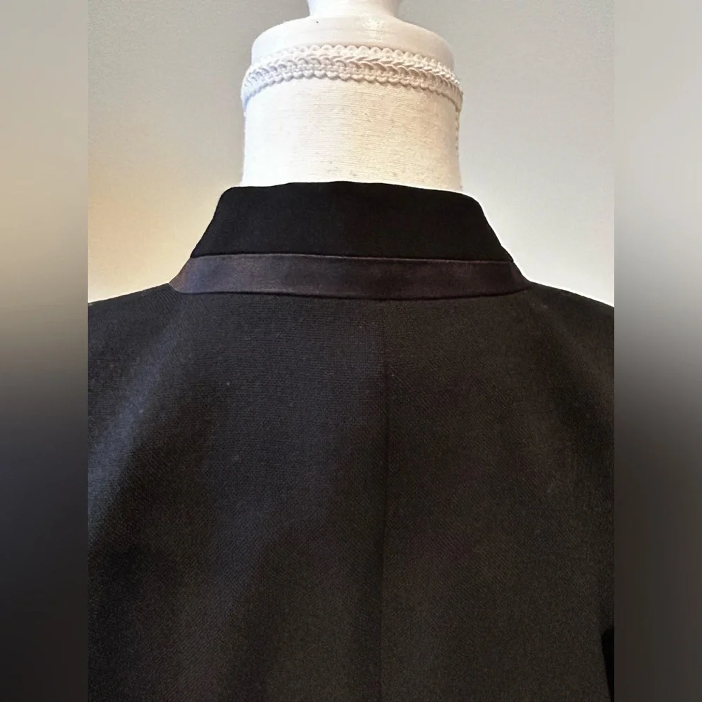 ISABEL MARANT No 1501 Crop Virgin Wool with Tuxedo Trim Blazer Black Women - Picture 4 of 16